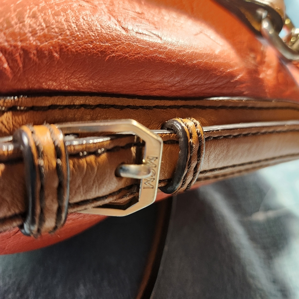 MCM Authentic Leather Crossbody Satchel - Picture 11 of 16